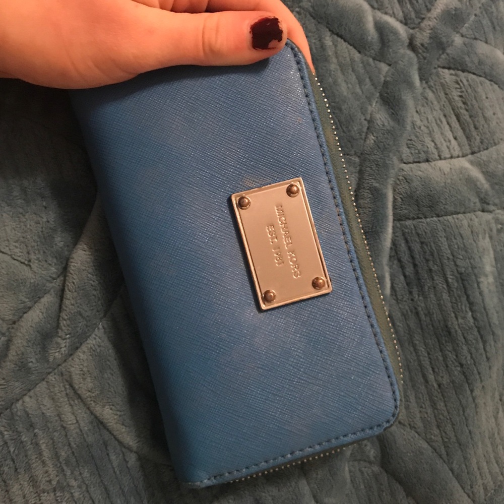Michael Kors wrist wallet/ clutch - light blue
